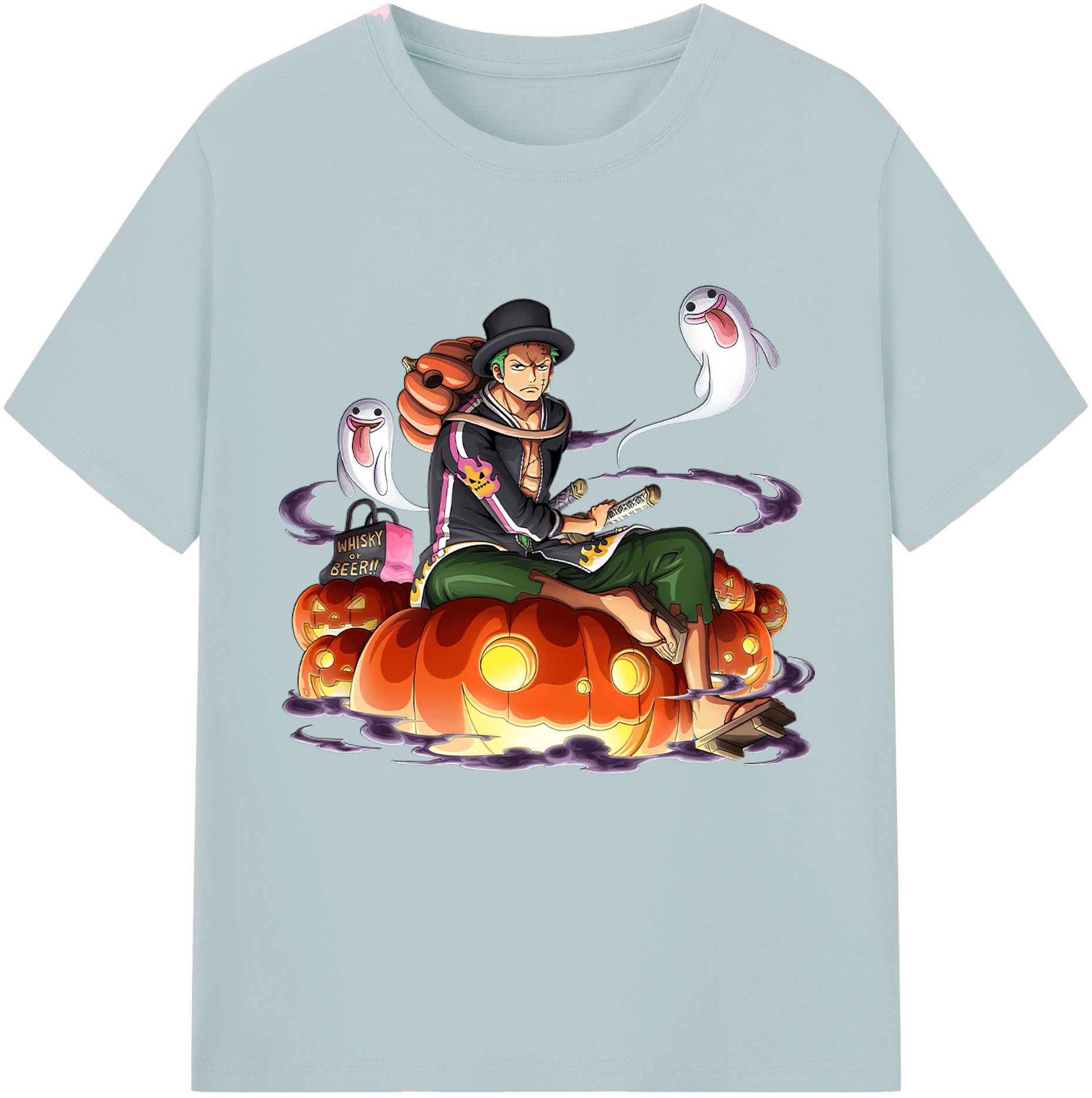 ワンピース ロロノア・ゾロ ONE PIECE Roronoa Zoro 綿100％半袖Tシャツ（フロントプリント）